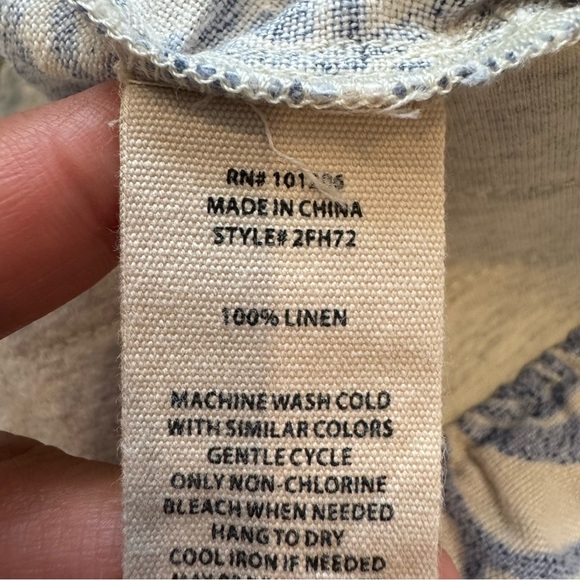 Soft Surroundings Patterned Wide-Leg Linen Pants Beach Coastal Resort M - Picture 8 of 8